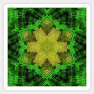 Weave Mandala Green and Yellow Sticker